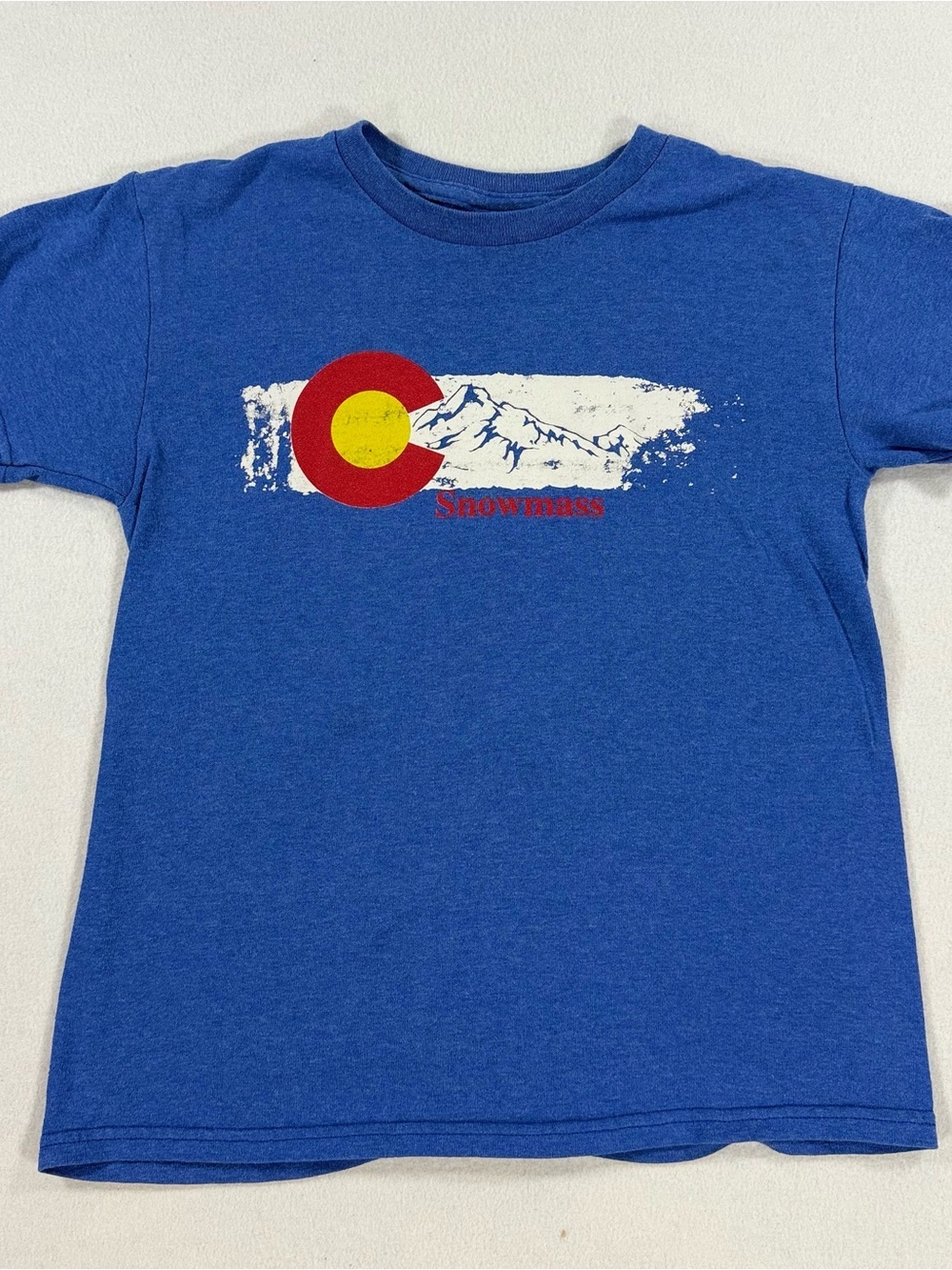 Delta Youth Colorado Snowmass Blue Short Sleeve Graphic T Shirt Size Youth Med